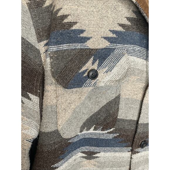 Jachs New York Men's Barn Shacket Sz XL Sherpa Lined Wool Blend Aztec Chore - Picture 4 of 15